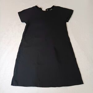 Theory Black A-line Dress. Back Tie.Linnen Blend. Size 8.