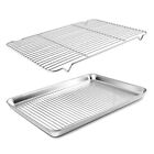 Baking Pan Sheet with Cooling Rack Set for Oven,18 x 13 x 1 Inch,dishwasher safe