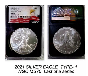 2021 SILVER EAGLE TYPE-1  NGC MS70