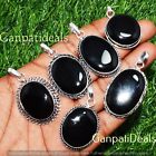 Black Onyx Gemstone 5pcs Wholesale Pendant Lot 925 Silver Plated Ethnic Jewelry