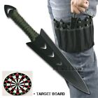 6PC Ninja Ninjutsu Kunai Throwing Knife Blade w/ Leg Sheath + Target Board SET