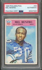 Mel Renfro Signed 1966 Philadelphia #63 PSA/DNA Cowboys Autograph Card HOF AUTO