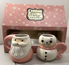 Johanna Parker Ceramic 20oz Santa & Snowman mug Set of 2