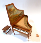 RALPH PARTELOW DOLLHOUSE MINIATURE HARPSICHORD SIGNED / DATED 1977 HAND PAINTED
