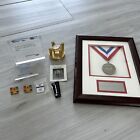 Nationsbank Bank Of America Clock, Medal, Olympic Pins, 5 Year Award.