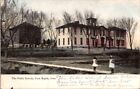 Postcard Two Girls Outside Public School Buildings Coon Rapids Iowa 1908    1202