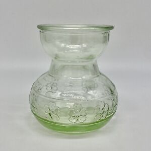 Glass Bulb Forcing Vase With Embossed Flower Motif - Tulip, Hyacinth, Paperwhite