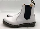 DR. MARTENS WHITE 2976 SMOOTH LEATHER CHELSEA BOOTS - Size Women's 8