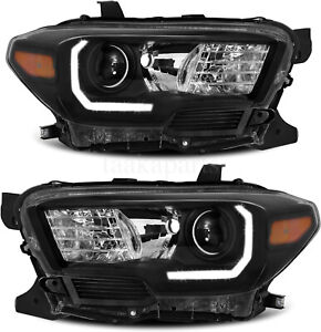 Headlights Headlamp Black Housing W/ LED DRL For 2016-2022 Toyota Tacoma (For: 2019 Limited)