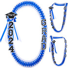 Grad Leis Class of 2024 Graduation Ribbon Double Braided Necklace Handmade Congr