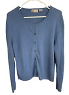 Vintage 90s Faded Glory Blue Cardigan Sweater Academia Round Neck Long Sleeve XL
