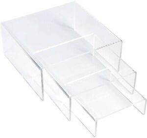 ​​[3-Set] SimbaLux® Acrylic Display Risers Clear Stand Medium Low Profile Tiered