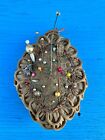 GREAT OLD Victorian Sewing Pin Cushion Hand Made with Pins