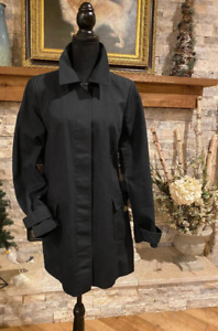OLD NAVY VINTAGE Fitted Trench Coat Mid-Length Dark Academia BLUE Women sz L