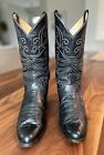 Men’s Vintage Larry Mahan Black Leather Cowboy Boots 10.5D