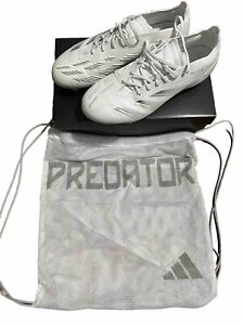Adidas Men PREDATOR Pro FG Cleats White Silver  Soccer Boot Spike IG7778 Sz 8.5