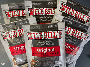 6 Lg. Bags Wild Bills  Original Beef Jerky
