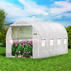 VEVOR Walk-in Greenhouse 15'x7'x7' Hot Planter House Gardening Galvanized Frame