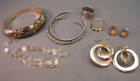 Costume Jewelry Lot crystals Silver & Gold-tone Bracelets Ring Necklace ++ AS IS