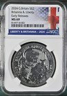2024 £2 Silver 1oz Britannia & Liberty NGC MS69 Early Releases