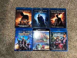 New ListingBlu Ray / 4k movie disc lot.  DC/Marvel.  Batman Trilogy, Spiderman, Avengers