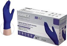 Ammex Indigo Nitrile Exam Gloves, Latex & Powder Free, Size Large (Bx of 100)