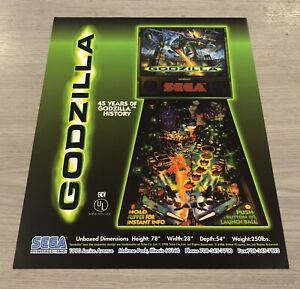 Sega Godzilla Arcade Pinball Flyer, Advert