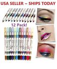 12 Color Glitter Eyeshadow Lip EyeLiner Eye Shadow Pencil Shimmer Pen Makeup Set