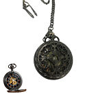 Vintage Skeleton Automatic Mechanical Pocket Watch Roman Numerals Dial Steampunk