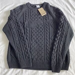 Nike Life Cable Knit Sweater Black DQ5176 010 Men's Size Large