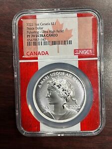2022 CANADA 1OZ SILVER PULSATING PEACE DOLLAR NGC PF70 UCAM ULTRA HIGH RELIEF