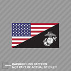 USA American Flag with Marine Corps USMC Sticker Decal Vinyl