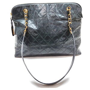 Chanel Tote Bag Matelasse Black Patent Leather 432107