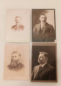 New ListingLot Of 4 - Antique Photo Cabinet Cards Of Men Portraits Omaha, Nebraska 1800's