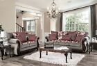 NEW Traditional Living Room Furniture - Gray Fabric Sofa Couch Loveseat Set IGDK
