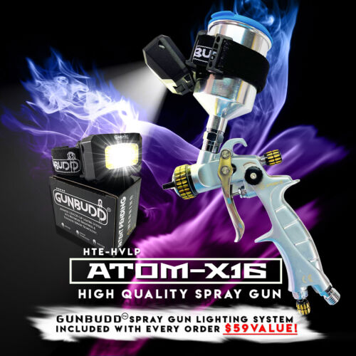 New ListingAtom X16 HVLP Mini Spray Gun Kit Car Painting Sprayer Primer  W/  FREE Gunbudd