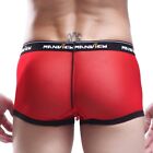 US Sexy Men Mesh See-through Pouch Boxer Briefs Underwear BreathableUnderpants