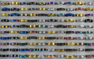 Wholesale Lots 50pcs Mixed Style Stainless Steel Rotation Alloy Fashion Rings