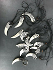 Yak Bone Carved Shark Teeth Imitation 13 Pieces Faux Necklaces Keychains  a5-