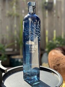 Empty Bottle Belvedere Vodka Single Estate Rye Lake Bartezek Deep Blue Glass 1L