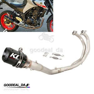 For Yamaha MT-03 YZF R3 2015-2024 Full System Exhaust Header Pipe Carbon Muffler (For: 2020 YZF R3)