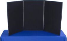 Tri-Fold 3-Panel Portable Display Board 72x36-Reversible~Black Fabric~Whiteboard