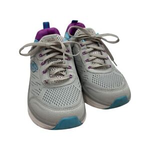 Skechers D'Lux Walker Infinite Motion Light Gray/Multi Women’s Shoes Size 7