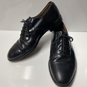 Johnston & Murphy Shoes Mens 10.5 3E Dress Oxford Black Leather Lace Up Cap Toe