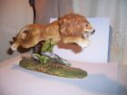 Andrea by Sadek Figurine, running leaping Lion 7340  perfect 9 x 5 1/2 inch