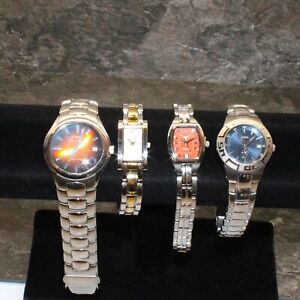 4 Silver Tone Fossil Watches