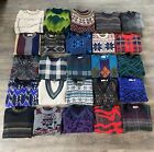 Vintage Sweater LOT 25 Knits Geometric Abstract Grandpa Funky Multicolor Chunky