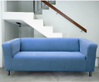 Two Seater Ikea KLIPPAN Quality Sofa cover Replacement Slipcover Suede Blue