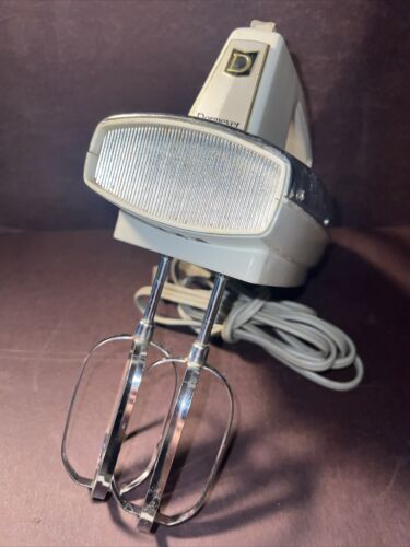 New ListingVintage Dormeyer Electric Chrome Hand Mixer MCM Atomic Space Age Works W Beaters