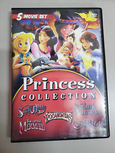 Princess Collection (2010 DVD) 5 Movie Set Snow White Cinderella Used